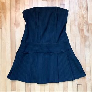 Jane Norman black pinstripe strapless mini dress